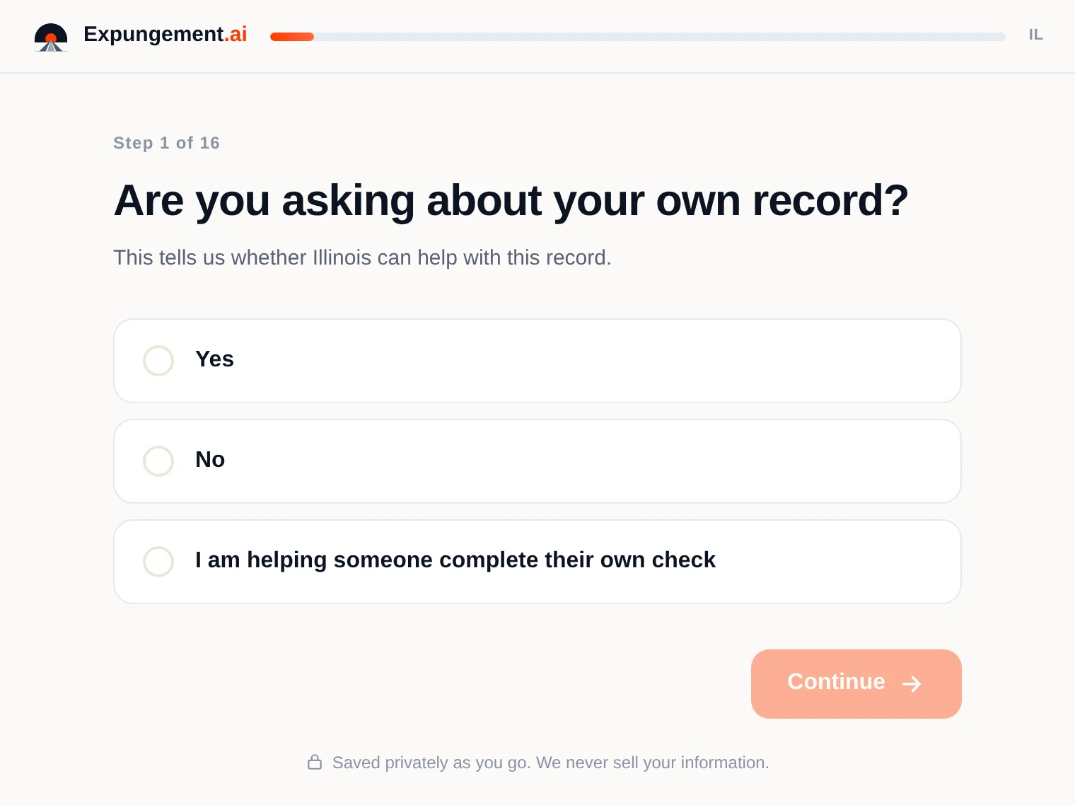Example question from the free screening.